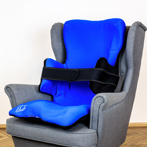 Le siège Confortable Plus Duo est un siège de positionnement qui stabilise la tête, le torse et les membres de l’utilisateur handicapé.